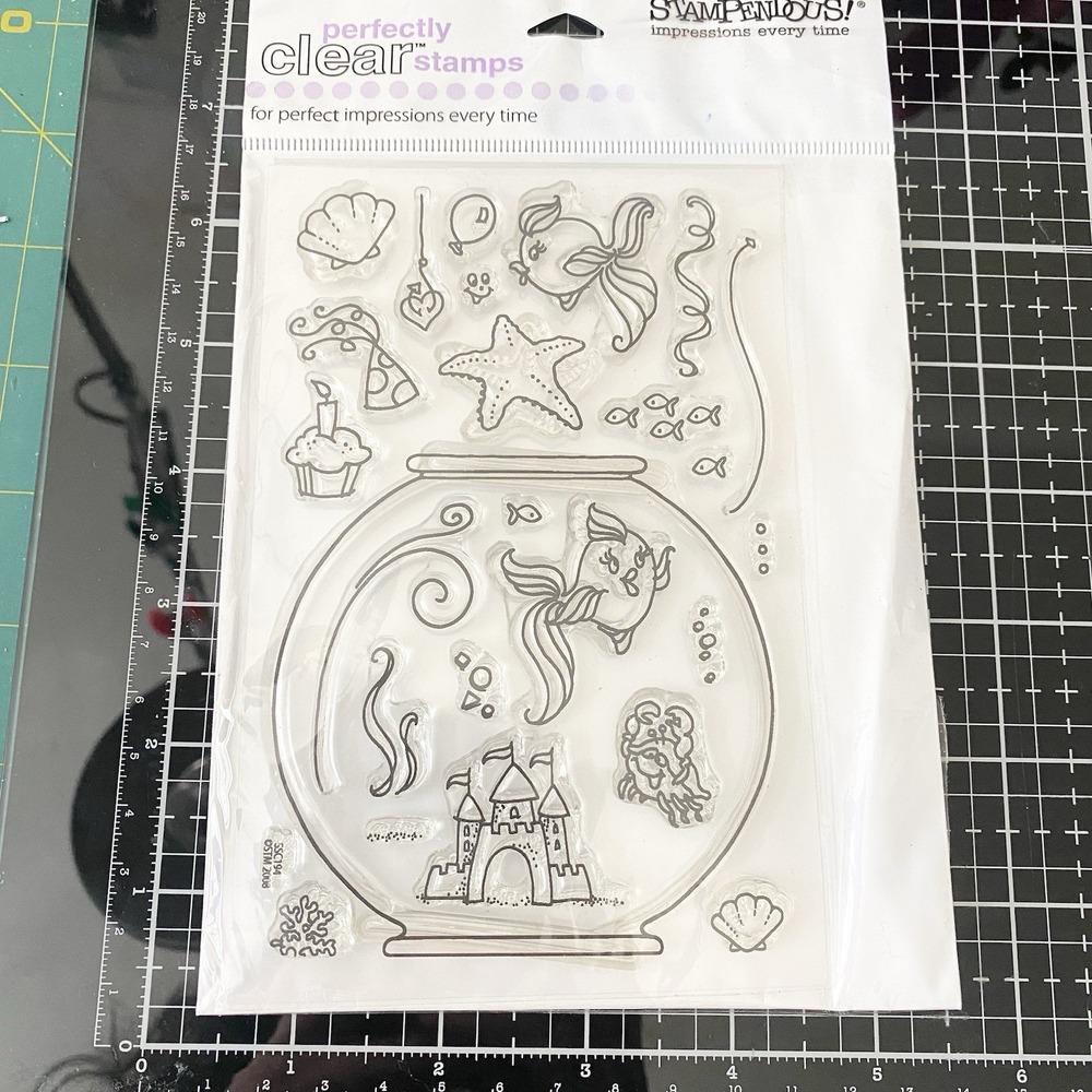 Stampendous Sushi Bowl Party Clear Stamp‎ Set SSC194 USA Made Fish Crab Fishing